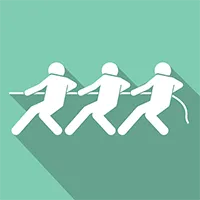 people pulling together icon